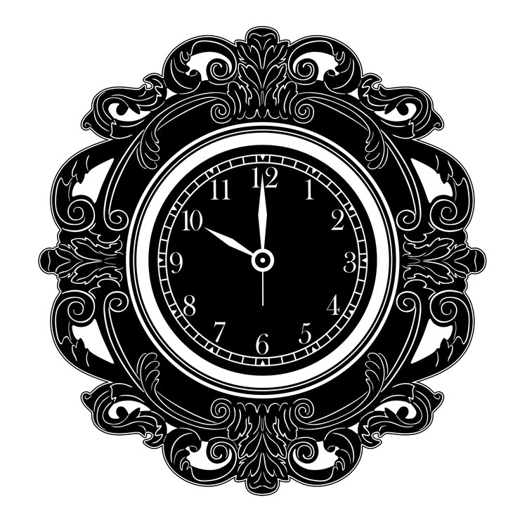 logo orologio con cornice 3 silhouette fatta a mano