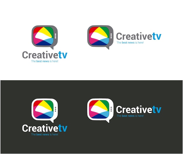 Logo per canale TV con icona TV e colori RGB