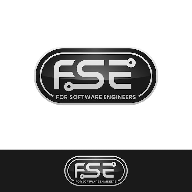 Logo per sviluppatore di software o ingegnere con formato vettoriale EPS moderno, semplice, in stile grassetto e di lusso