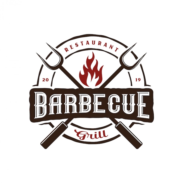 Logo per un ristorante barbecue con uno stile vintage