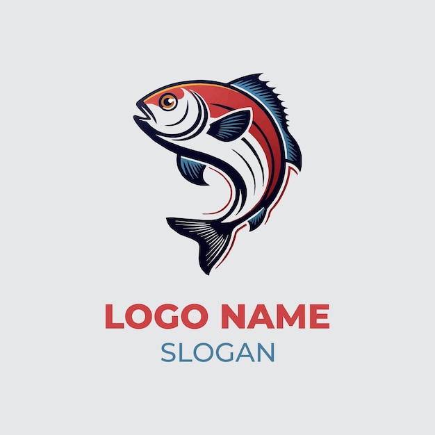 Logo pesce personalizzabile Design di qualità premium per il marchio e il logo vettoriale aziendale per la stampa