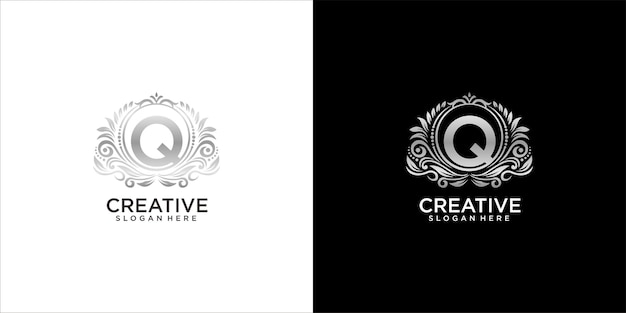 Logo q ornamento dal design di lusso