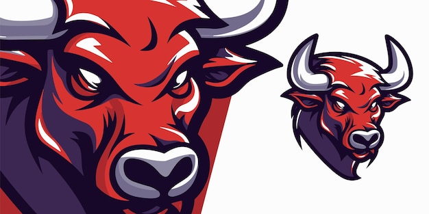 Logo Red Bull Mascotte Sport e squadre di gioco ESport Illustrazione grafica vettoriale