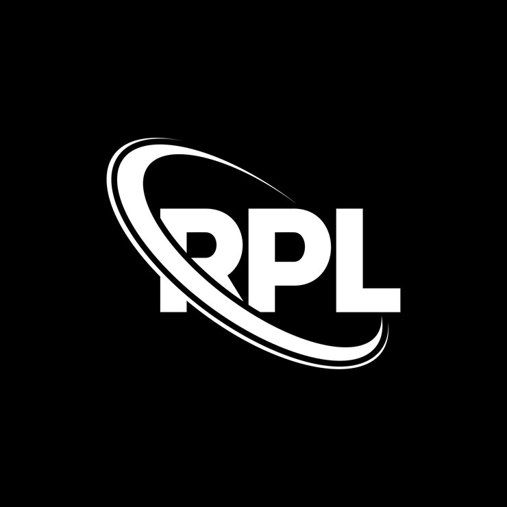 Vettore logo rpl lettera rpl lettera logo design iniziali rpl logo collegato con cerchio e maiuscolo monogramma logo rpl tipografia per il business tecnologico e il marchio immobiliare