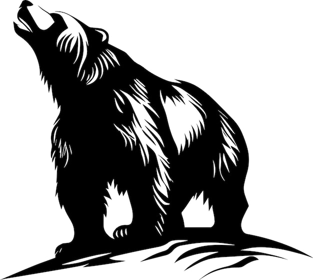 Logo ruggente della mascotte dell'orso nero