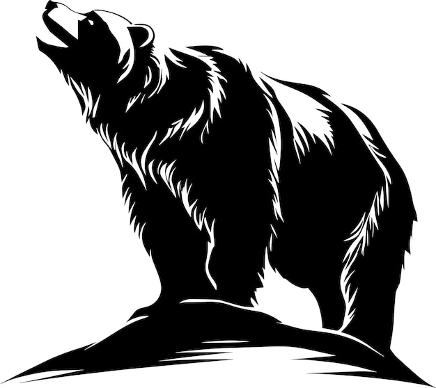 Logo ruggente della mascotte dell'orso nero