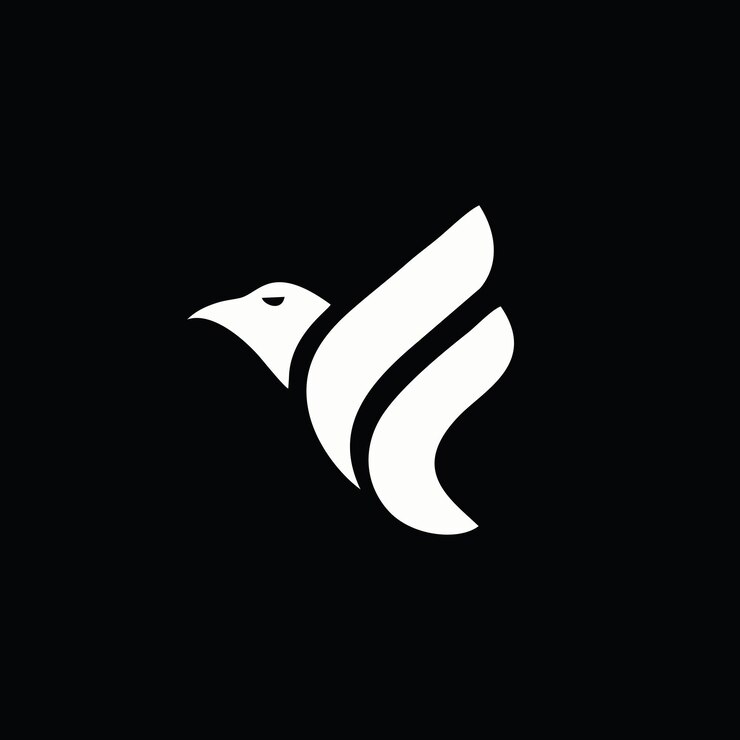Logo semplice dell'uccello falco aquila disegno di illustrazione artistica vettoriale