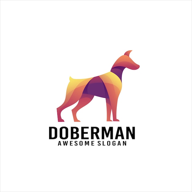 Logo sfumato colorato cane Doberman