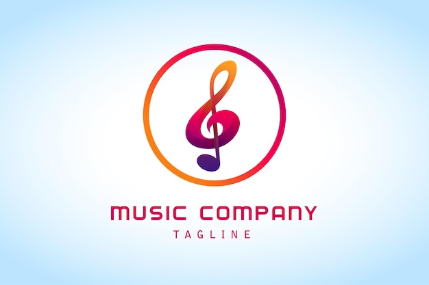 Logo sfumato di note musicali colorate per compagnia musicale