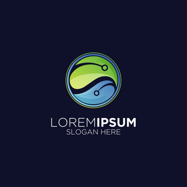 Logo sfumato foglia biotecnologica