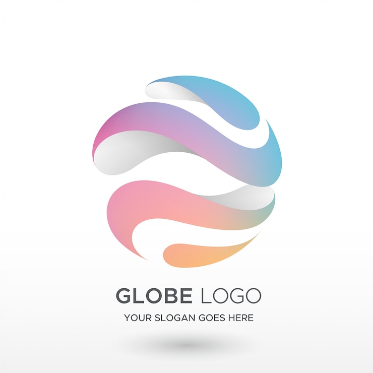 Vettore logo sfumato globo