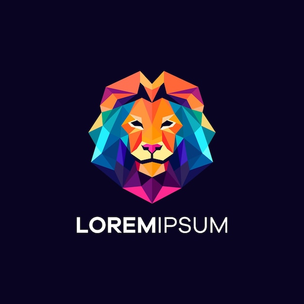 Logo sfumato leone geometrico