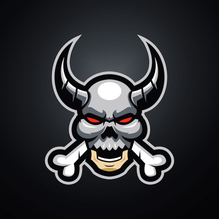 Vettore logo skull mask esports