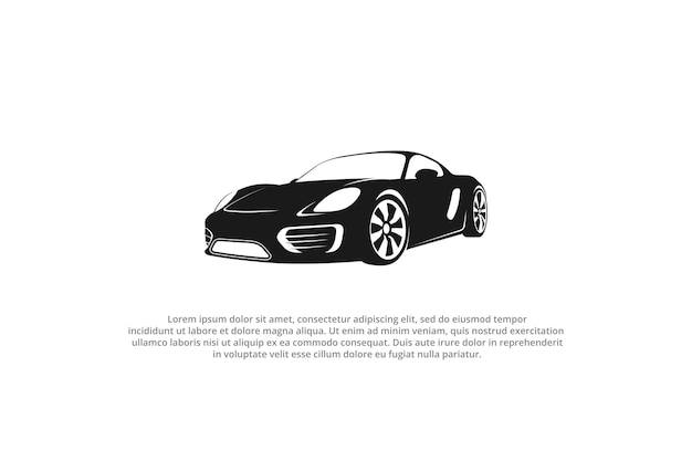 logo sportivo berlina auto di lusso sihouette design