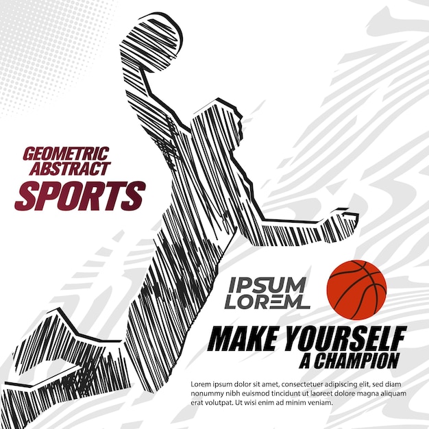 Logo sportivo disegnato a mano o poster o design post instagram