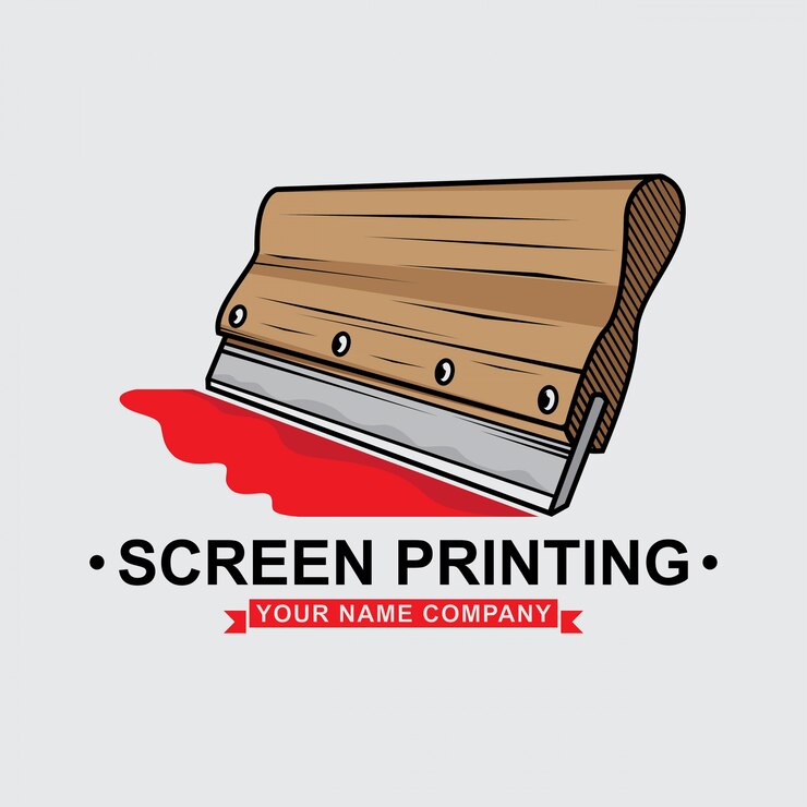 Vettore logo squeegee design serigrafia