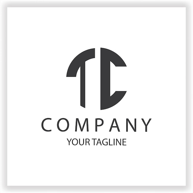 Logo TC monogramma semplice e moderno cerchio colore nero modello di design elegante vettoriale premium eps 10