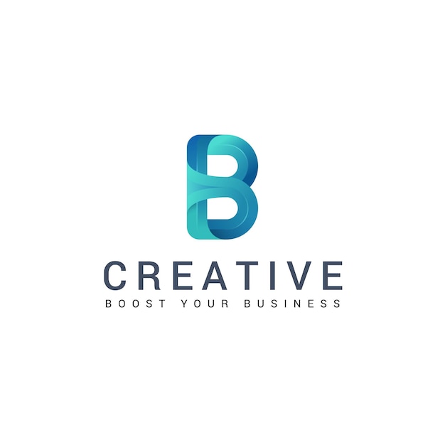Logo tecnologico 3d creativo della lettera B