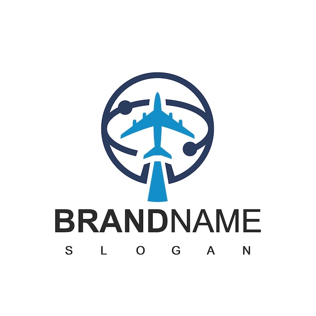 Logo Trael, aereo in volo con il simbolo del pianeta