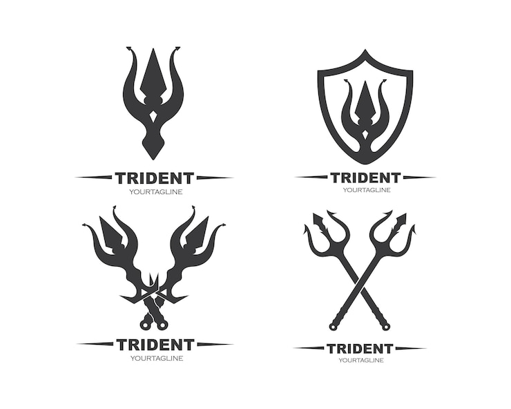 Vettore logo trident modello di illustrazione dell'icona vettoriale