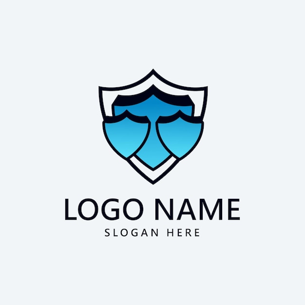Logo triplo scudo perfetto per l'identità del tuo marchio per la tua azienda, come salute, sicurezza o altro simbolo dello scudo abaout