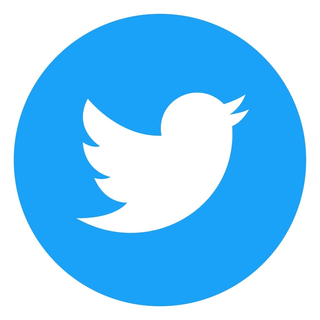 Logo Twitter rotondo isolato su sfondo bianco