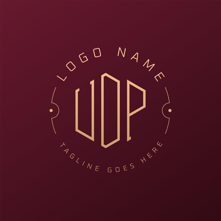 Vettore logo udp di lusso design elegante lettera udp monogramma logo minimalista poligono udp logo design template