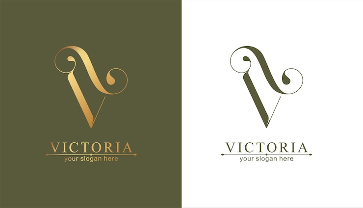 Vettore logo v elementi del modello del logo della lettera v monogramma personale logo vettoriale elegante