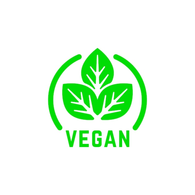 Logo verde del prodotto vegano rotondo semplice