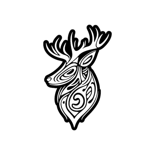 Logo vettoriale dei cervi in due tonalità di bianco e nero, minimalista ed elegante