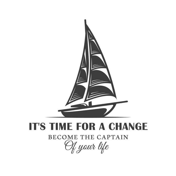 Logo vintage di yacht a vela