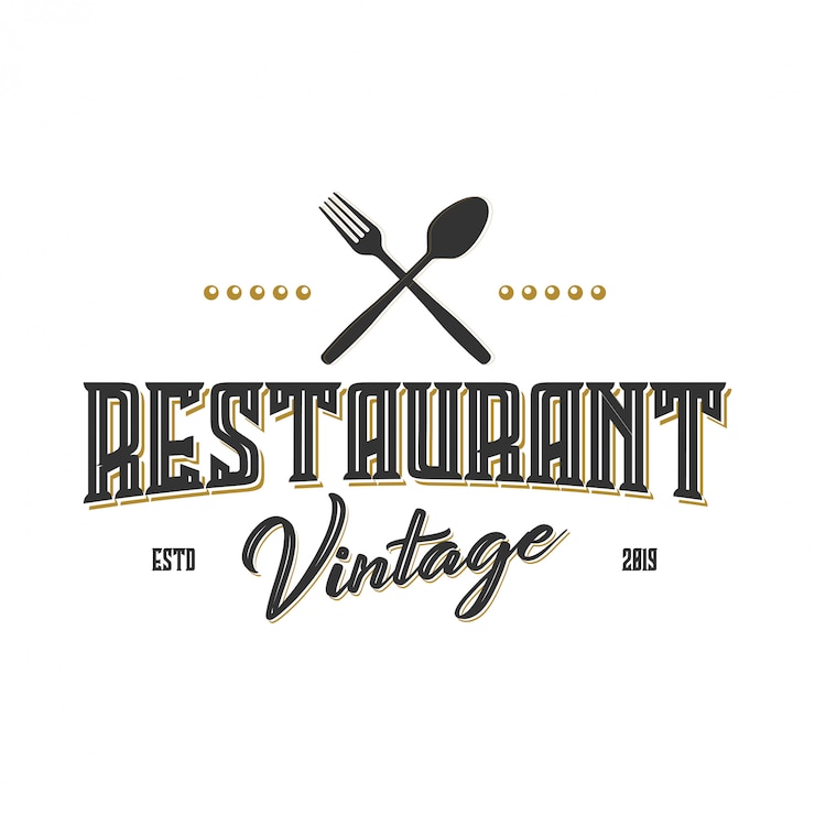 Vettore logo vintage per etichetta o ristorante e caffetteria