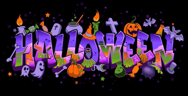 Logotipo di Halloween divertente e spettrale Perfetto per qualsiasi cosa relativa a tutti i santi eav.