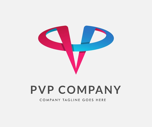 logotipo PVP logo design modello illsutration