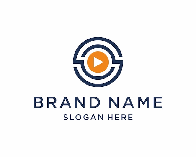 Loop Video Logo Design Template cinema video vector play butom vector