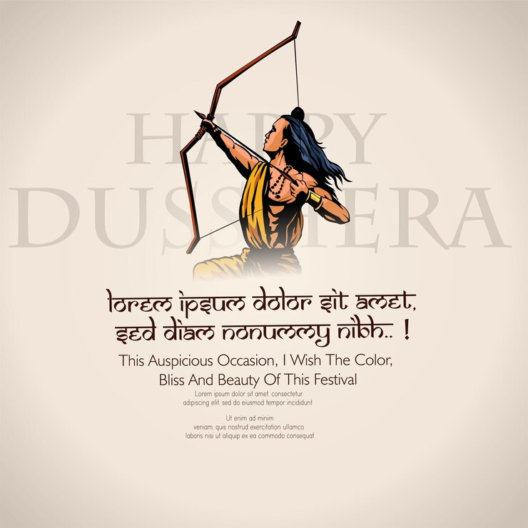 Vettore lord rama uccide ravana nel festival di navratri per il festival indù happy dussehra vijayadashami