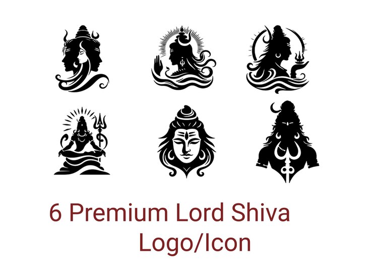 Vettore lord shiva logo icon vettore premium