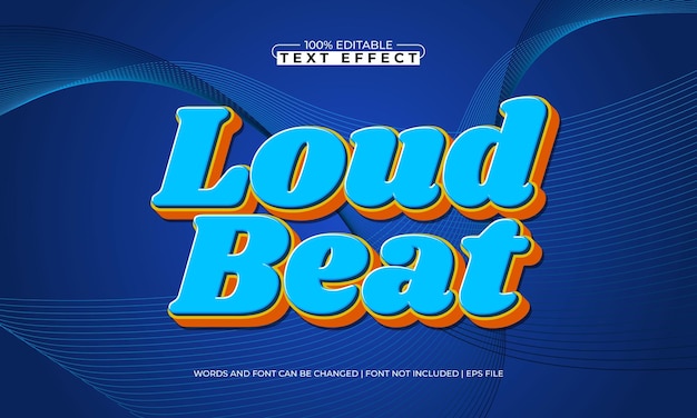 loud beat effetti di testo modificabili con un tema di musica e danza
