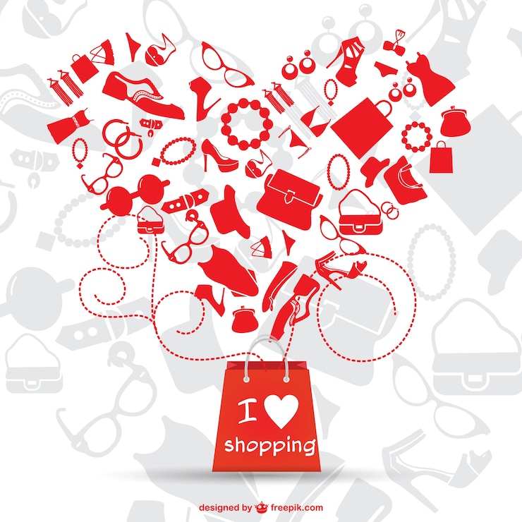 Vettore love shopping grafica vettoriale