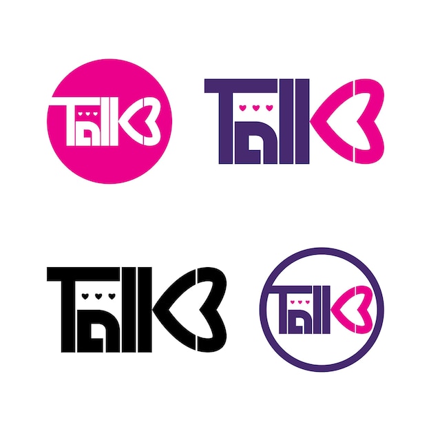 Love Talk Tipografia Design piatto.