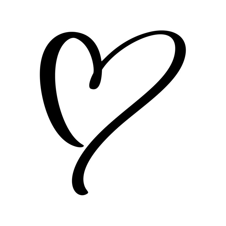 Vettore love vector nero cornice a forma di cuore con pennello pittura icona doodle logo di san valentino disegnato a mano