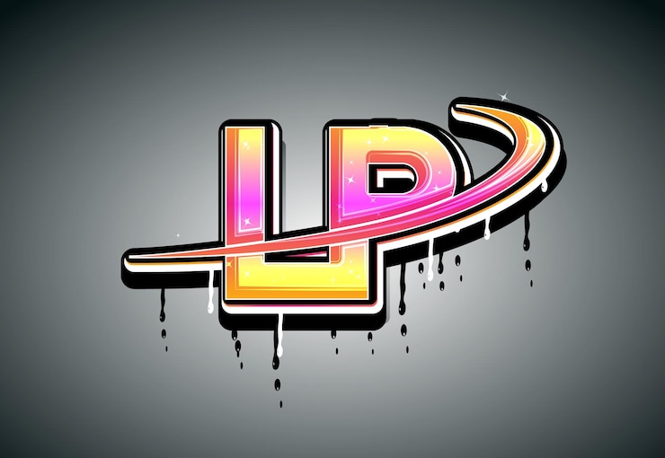 Vettore lp swoosh logo alfabeto vettore