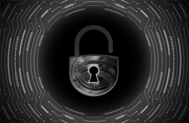 Lucchetto chiuso sulla sicurezza informatica di sfondo digitale