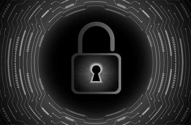 Lucchetto chiuso sulla sicurezza informatica di sfondo digitale