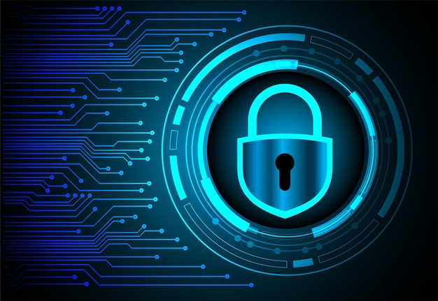 Lucchetto chiuso sulla sicurezza informatica di sfondo digitale