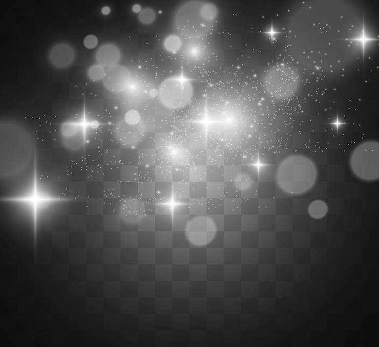 Vettore luce bianca incandescente. bella stella luce dai raggi.