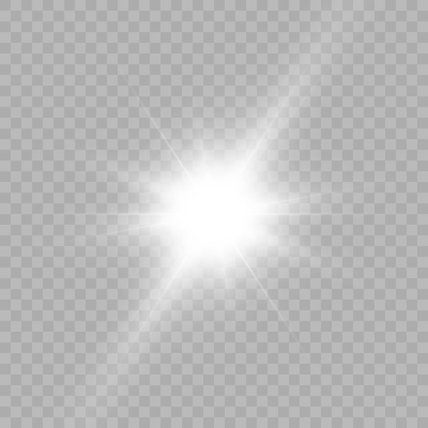 Luce brillante effetto raggi caldi scintilla stella sole Vector