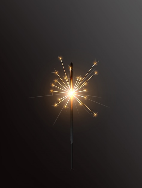 Luce del Bengala realistica per le vacanze, con brillante scintillio