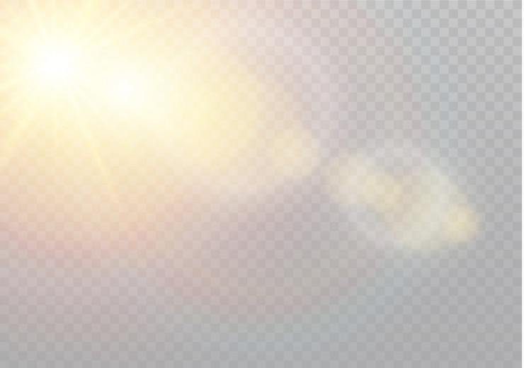 Vettore luce del sole trasparente speciale effetto riflesso lente. modello astratto di natale. particelle di polvere magica scintillante