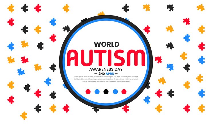 Vettore luce luminosa sulla consapevolezza e l'accettazione dell'autismo giornata mondiale dell'autismo